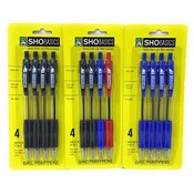 Wholesale - BALL POINT PEN- CUSHION GRIP BLACK 4 PACK, UPC: 816258020574